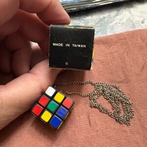 Colorful Cube Pendant Necklace/ puzzle game